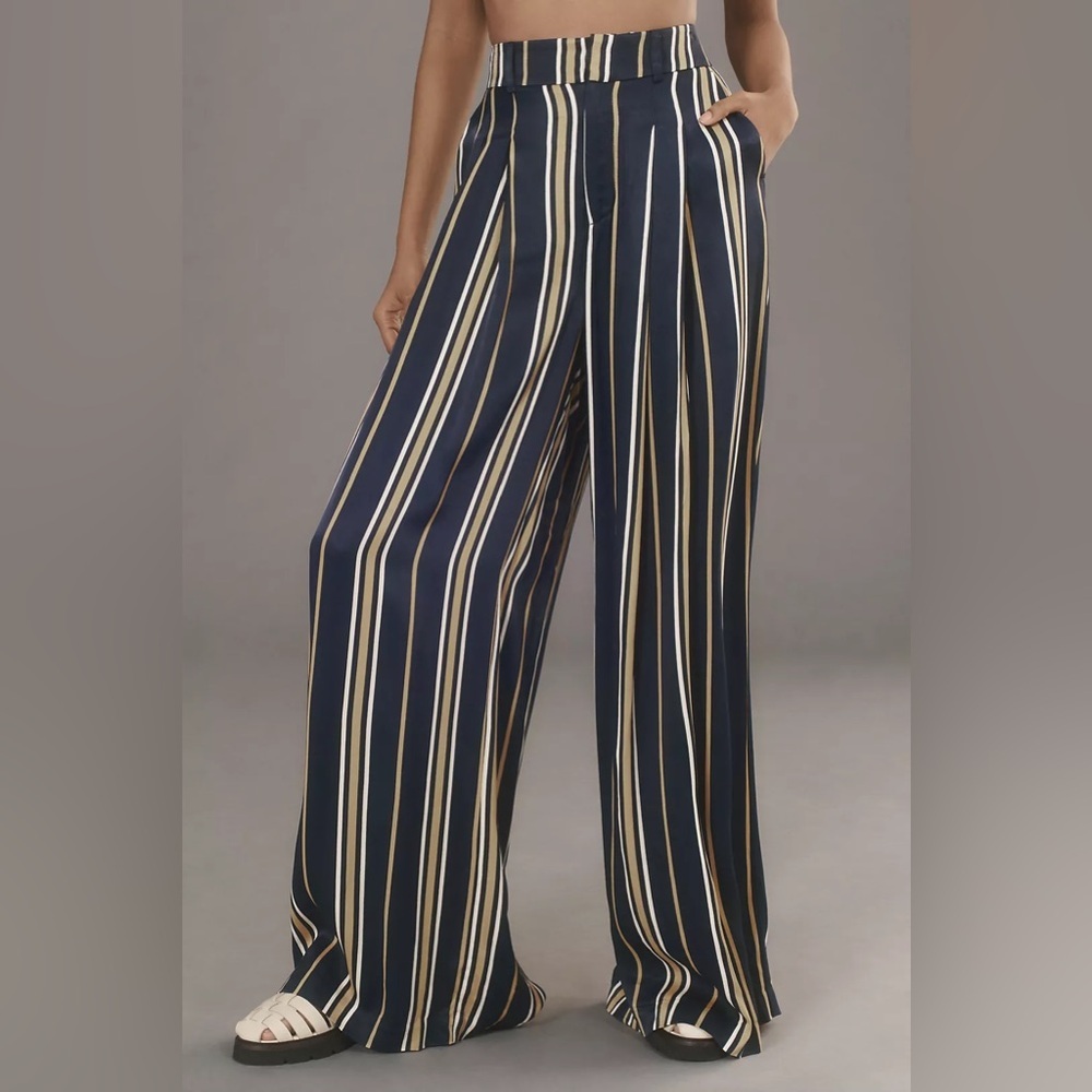 Anthropologie The Avery Pleated Wide-Leg Trousers Size 12